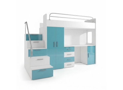 Bunk bed loft bed double bed youth bed beds with wardrobe table new