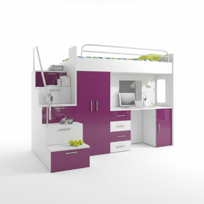 Bunk bed loft bed double bed youth bed beds with wardrobe table RAJ4