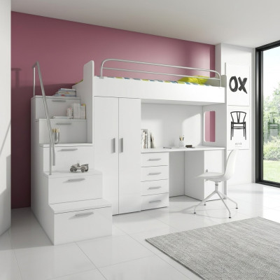 Bunk bed loft bed double bed youth bed beds with wardrobe table RAJ4w