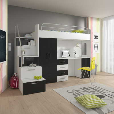 Bunk bed double bed youth bed beds with wardrobe table new!