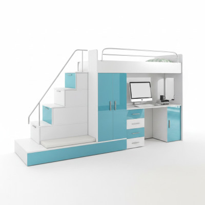 Bunk bed bunk bed bed closet youth room wardrobe desk