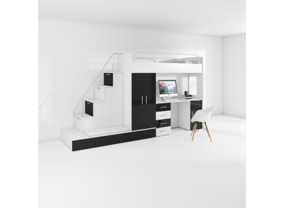 Youth room bed, bunk bed, loft bed, desk, wardrobe RAJ 5S