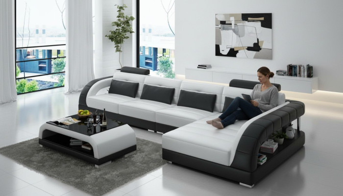 Leather Sofa Couch Living Landscape Corner Modern Corner Sofa Design Sofa Suite