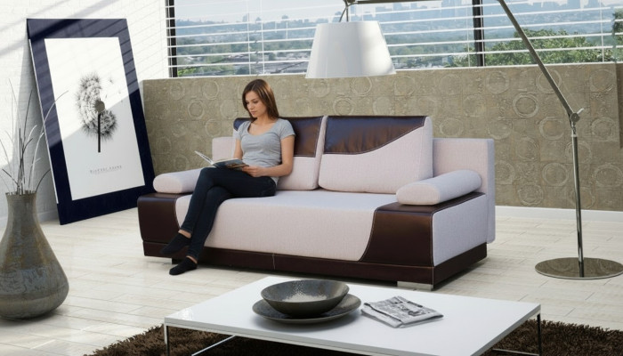 Sleeper Sofa Foldable Couch 3-Seater with Sleeping Function + Bed Box Couch Designer Sofa