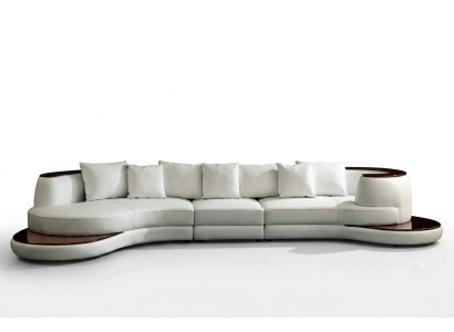 Round sofa designer corner sofa couch upholstery leather suite living landscape Royal