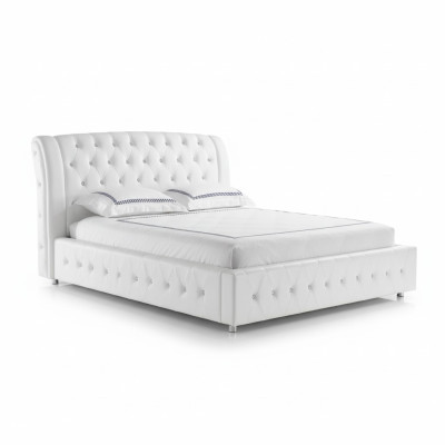 Upholstered bed, bed, double bed, leather bed, designer bed, double bed frame S-9270
