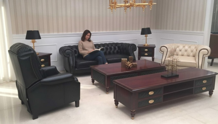 Upholstered Couch Sofa Classic Chesterfield New Leather Sofas 3 Seater CHARLYNEW