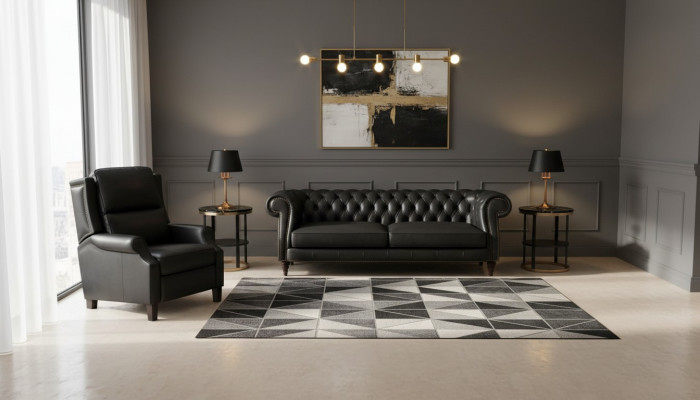 Upholstered Couch Sofa Classic Chesterfield New Leather Sofas 3 Seater CHARLYNEW
