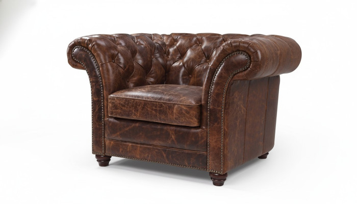 Chesterfield Sofa Couch Upholstery 1-Seater Armchair Sofas Design Upholstery Leather New