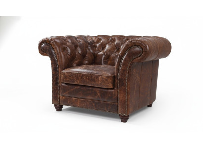 Chesterfield Sofa Couch Upholstery 1-Seater Armchair Sofas Design Upholstery Leather New