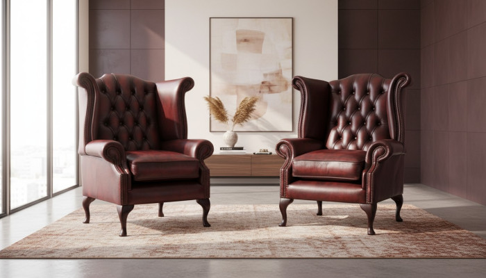 Genuine Chesterfield Wing Chair Armchair Couch Sofa Upholstery Seat Lounge Antique