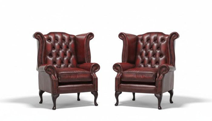 Genuine Chesterfield Wing Chair Armchair Couch Sofa Upholstery Seat Lounge Antique