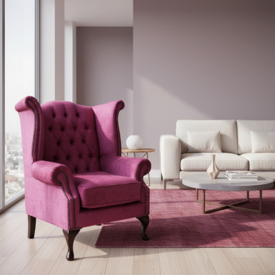 Chesterfield wingback armchair club lounge TV sofa relax seat new