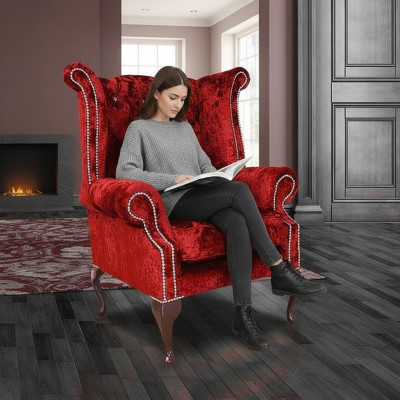 Wing chair Chesterfield chair seat club lounge TV sofa recliner new