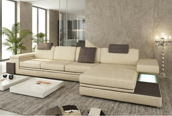 Design leather sofa couch upholstery living area set corner textile