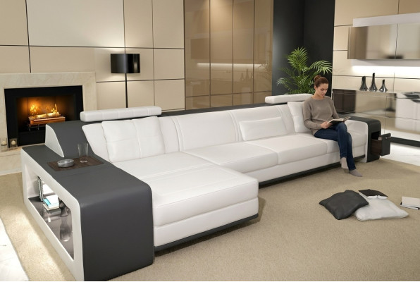 Design corner sofa couch upholstery seat corner set sofas leather textile Themar WG