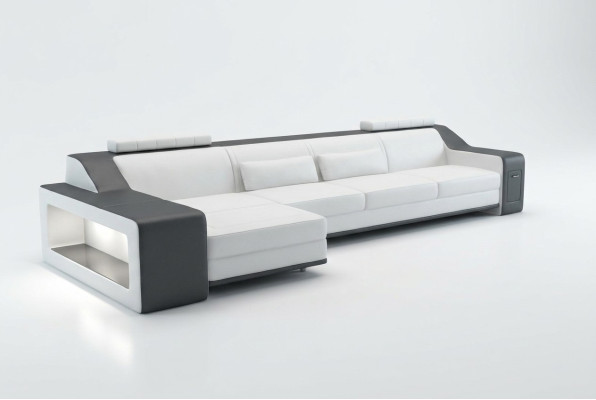 Design corner sofa couch upholstery seat corner set sofas leather textile Themar WG