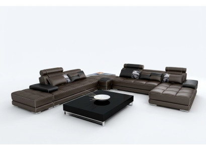 Corner sofa couch living landscape leather sofa XXL designer sofas