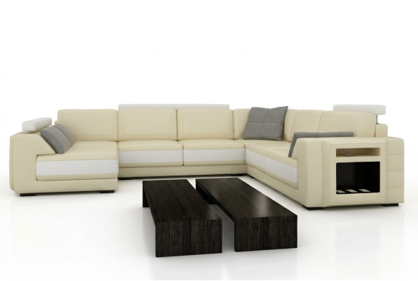 Designer sofa corner sofa couch leather sofa upholstery sitting corner suite +light PHM3027