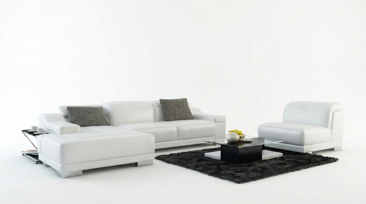 Leather sofa, sofa, couch, living area, corner sofa, corner suite, design + armchair K5002D