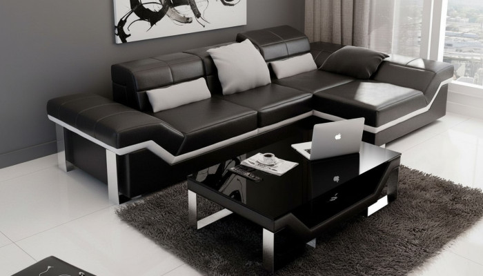 Leather sofa, sofa, couch, living area, corner sofa set, decor, modern design
