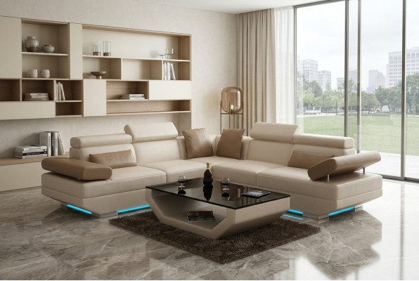 Leather sofa couch living area corner sofa set design modern sofa K5009B