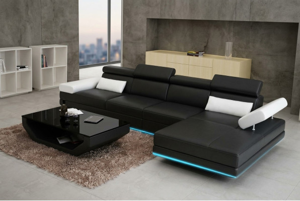 Leather sofa, sofa, couch, living landscape, corner sofa, modern suite, decor, design