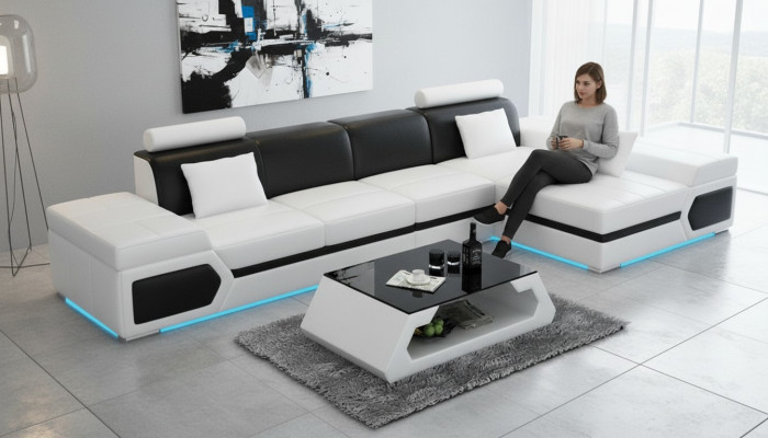 Leather sofa modern sofa couch living area corner sofa set decor design