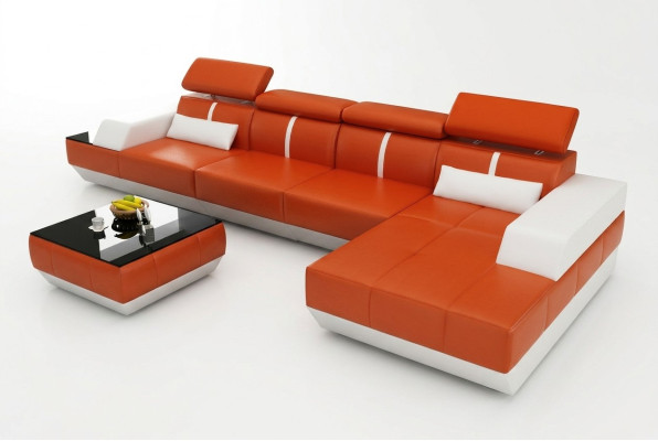 Leather Sofa L-Shape Couch Living Landscape Corner Sofa Set Design Modern Sofa K5015B