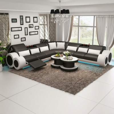 Leather sofa couch living landscape corner sofa corner set design modern sofa G8035C