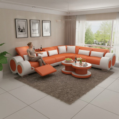 Leather sofa couch living landscape sofa modern corner corner sofa design suite