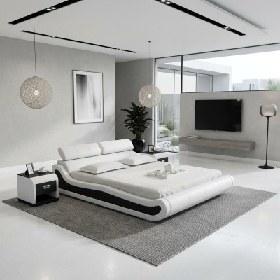 Luxury Leather Bed Design Upholstered Double Beds Modern Marriage 140/160/180 cm