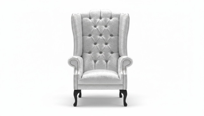 Wing chair armchair television design upholstered sofa couch Chesterfield fabric 1082