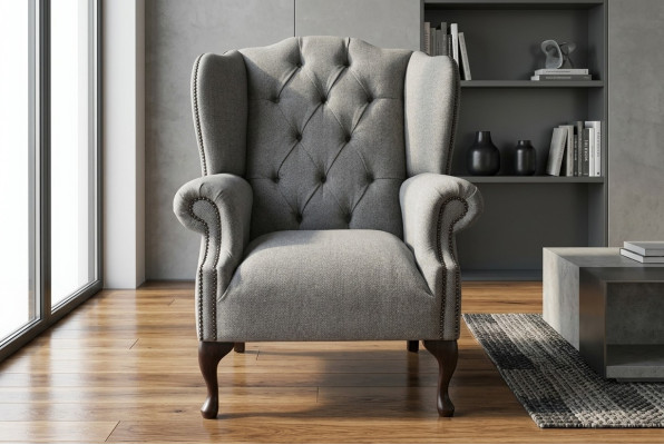 Wingback armchair armchair TV design upholstered sofa couch Chesterfield textile new 345