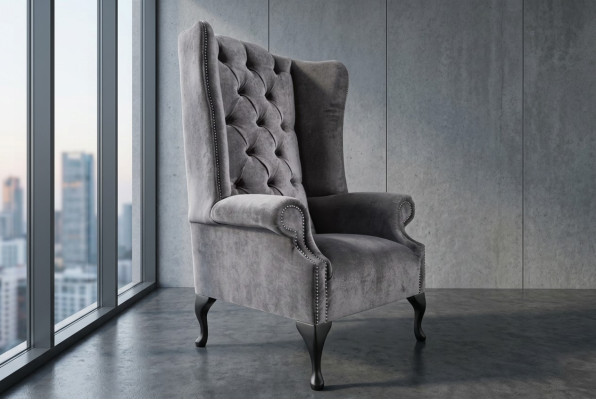 Wingback Armchair Armchair TV Design Upholster Sofa Couch Chesterfield Textile New 351