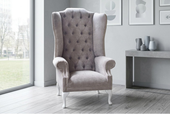 Wing chair armchair television design upholstery sofa couch Chesterfield textile new 363
