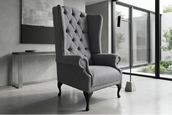 Wingback armchair armchair television design upholstery sofa couch Chesterfield fabric new 364