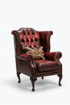 Wingback armchair chair TV design upholstery sofa couch Chesterfield textile new 342