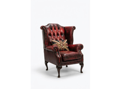 Wingback armchair chair TV design upholstery sofa couch Chesterfield textile new 342