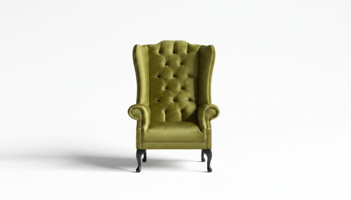 Wingback armchair armchair TV design upholstered sofa couch Chesterfield textile new 343