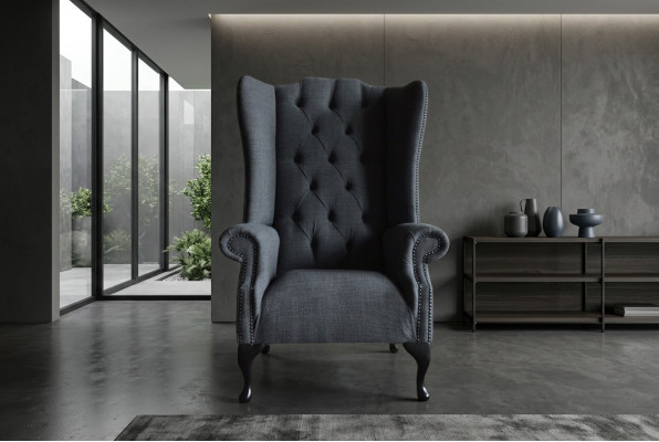 Wingback armchair, armchair, television design, upholstered sofa, chesterfield couch, textile, new 344