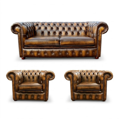 Chesterfield Leather Sofa 2+1+1 Fabric Couch Upholstery Sofa Set